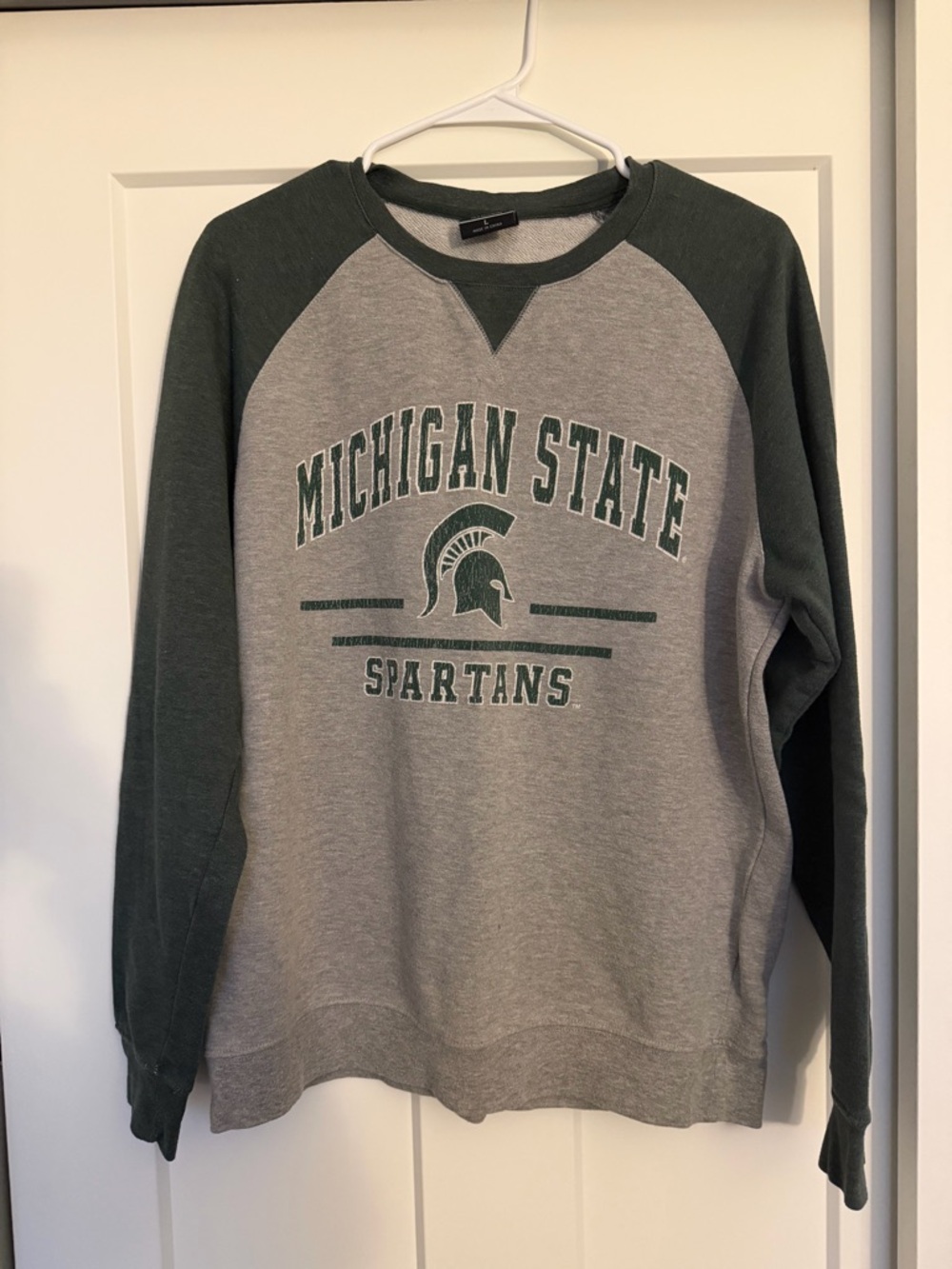 Colosseum Grey and Dark Green Crewneck Sweatshirt